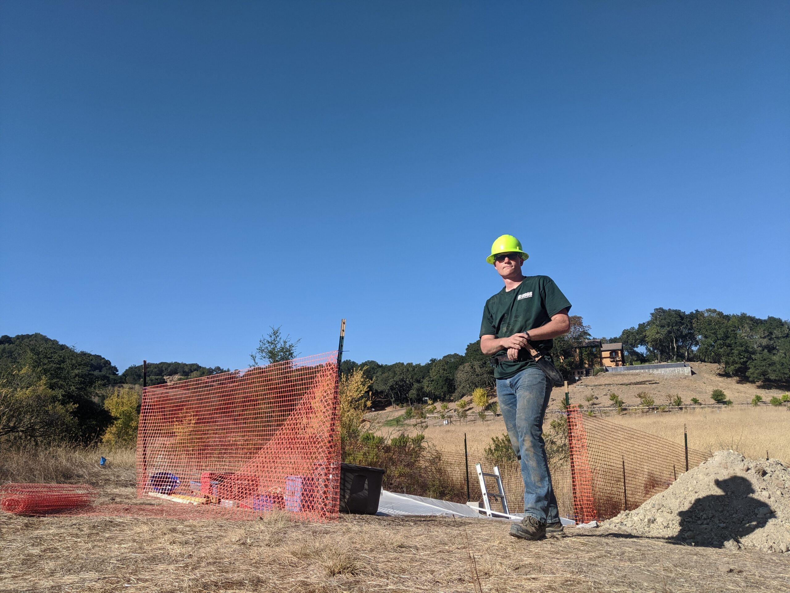 USGS geologist studying fault in California